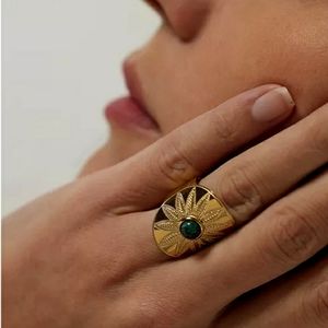 18k gp African turquoise ring